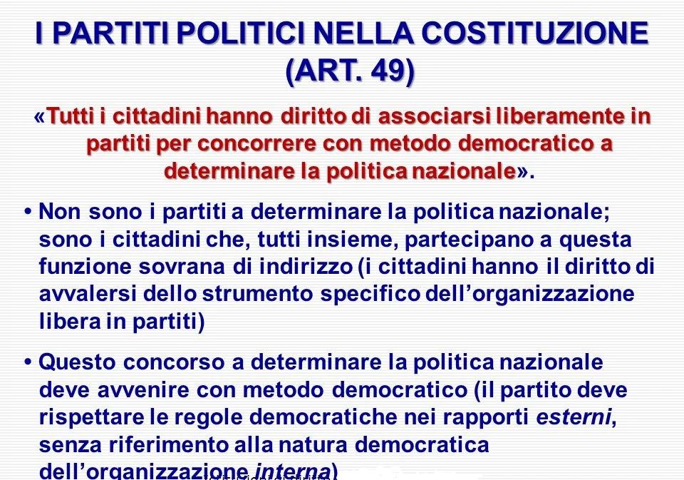 I+PARTITI+POLITICI+NELLA+COSTITUZIONE+(ART.+49)